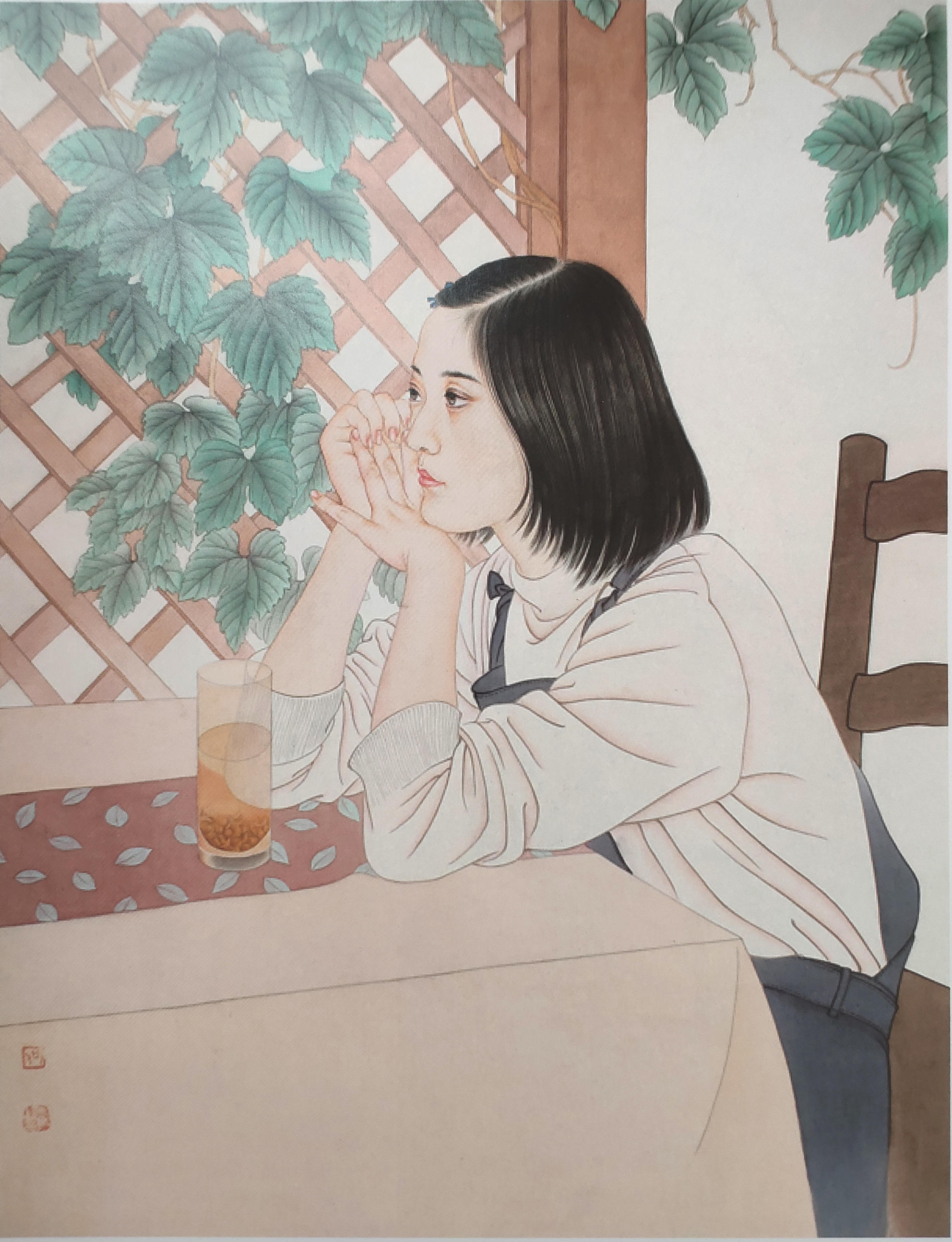 中国美术学院美术考级人物画考级六级中级示范图例